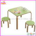 Table et chaises en bois, meubles pour enfants (W08G067)